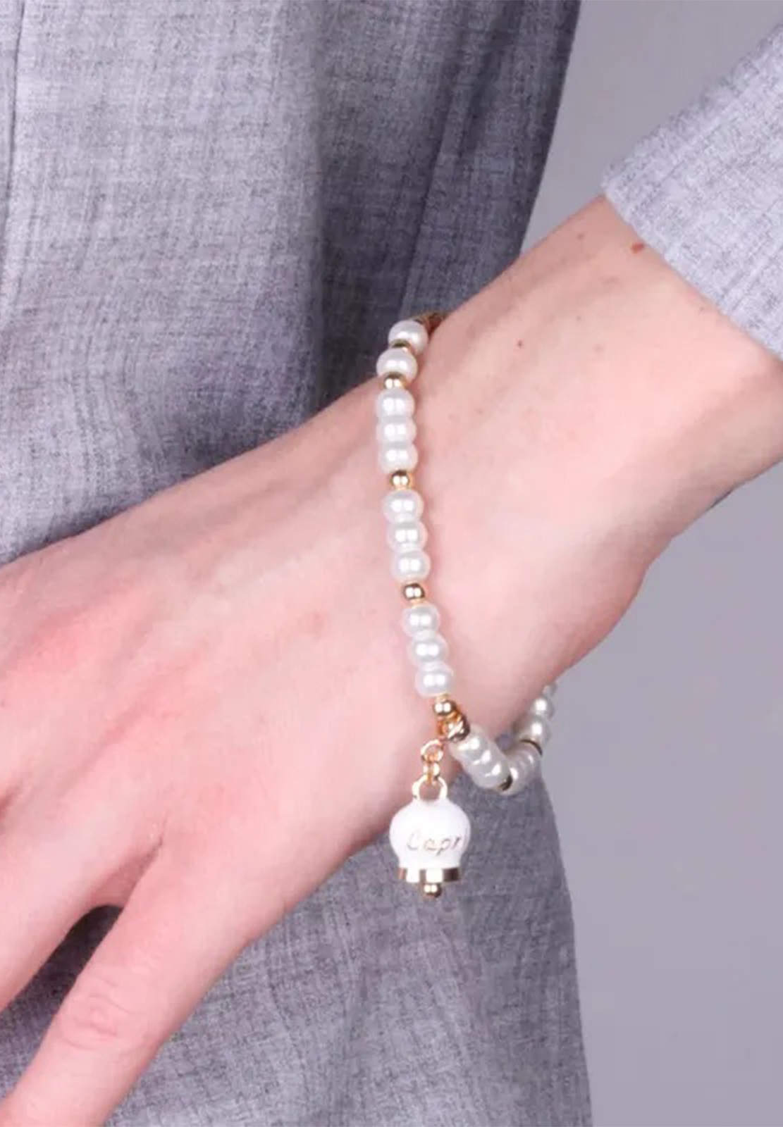 AMO CAPRI BRACCIALE SFERE CAMPANA BIANCA