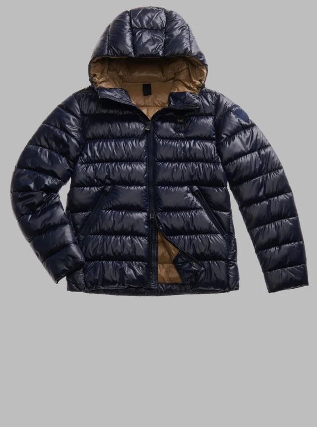 Giacca Trapuntata Blauer Adams Uomo - Impermeabile, Imbottitura Sorona Aura Riciclata, Con Cappuccio E Tasche Con Cerniera