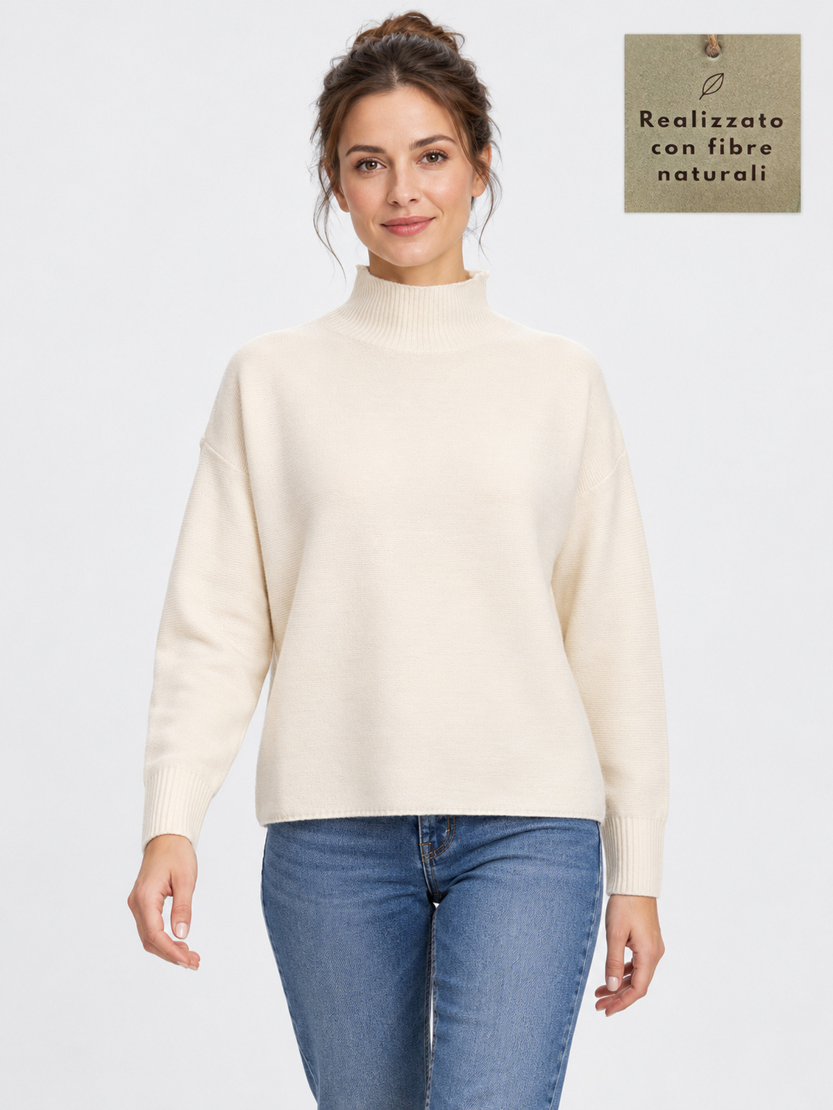 Roll Neck Jumper in 100% Combed Virgin Wool