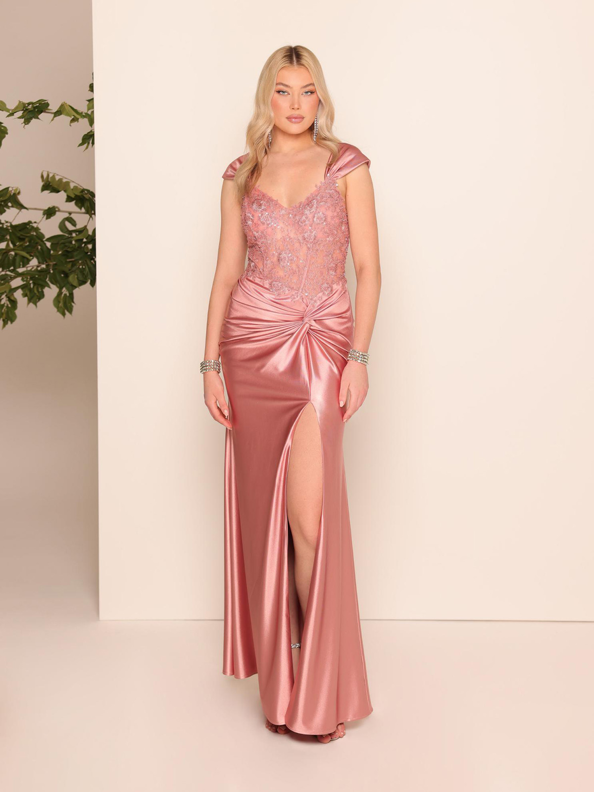 Curvy Mermaid Evening Dress with Embellished Bodice