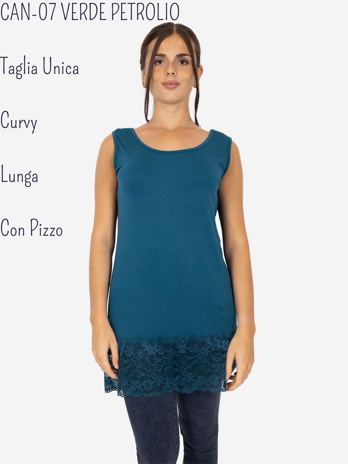 Canotta Lunga Curvy con Pizzo per Donna – Morbida e Comoda