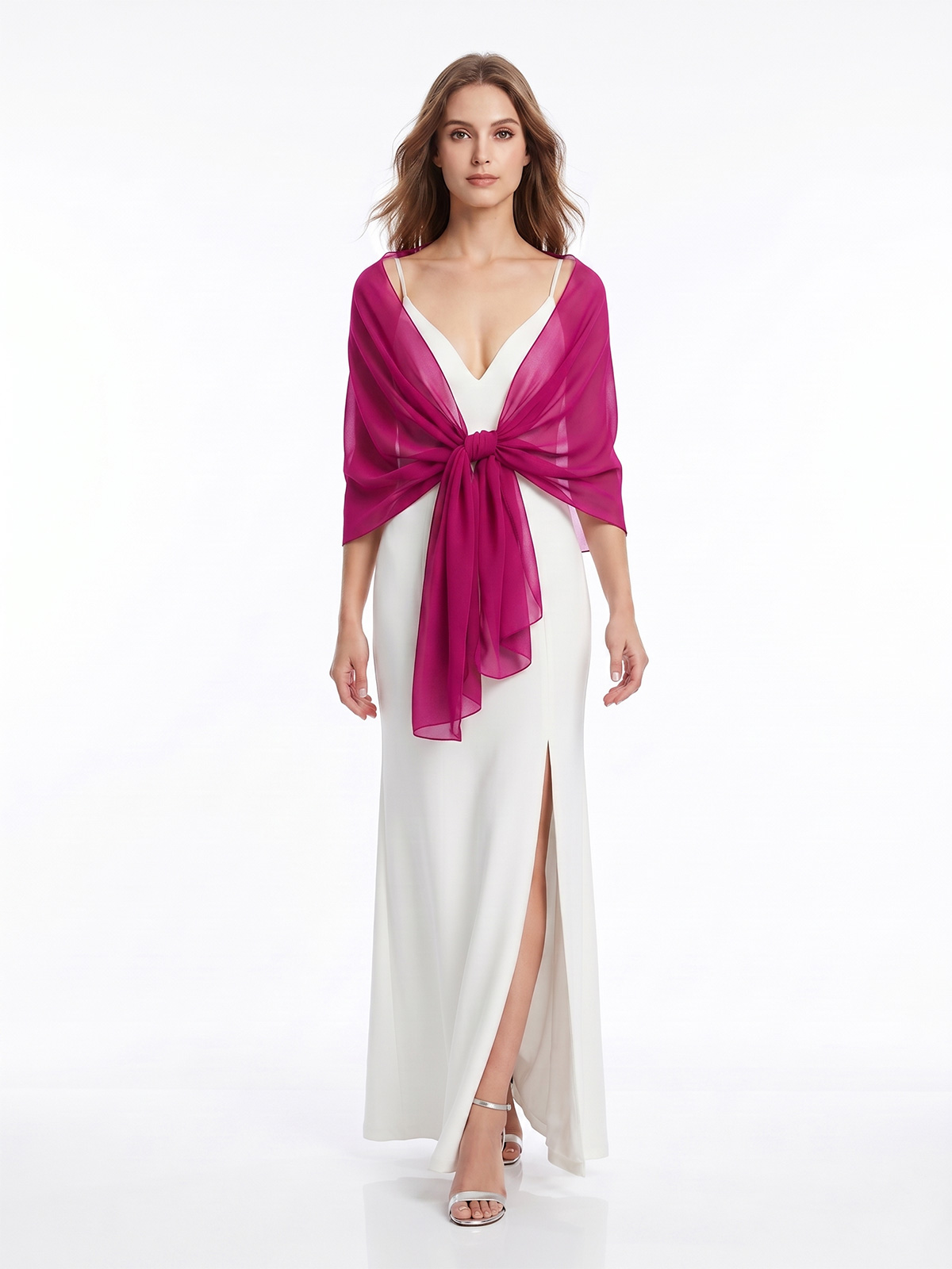 Elegant Solid Color Chiffon Ceremony Stole