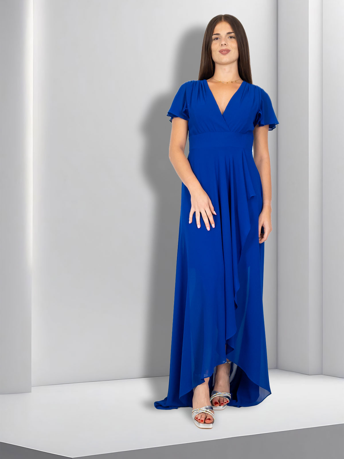 STRABELLO CERIMONIA Abito da cerimonia lungo stile impero con spacco frontale A29599-4042-ALIDA-CURVY