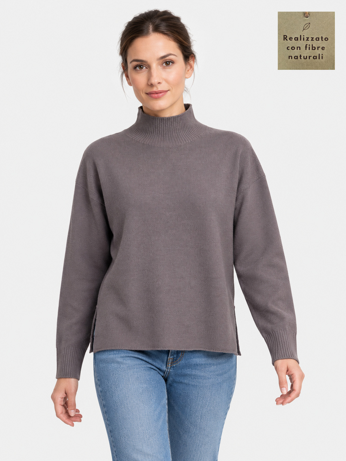 Roll Neck Jumper in 100% Combed Virgin Wool