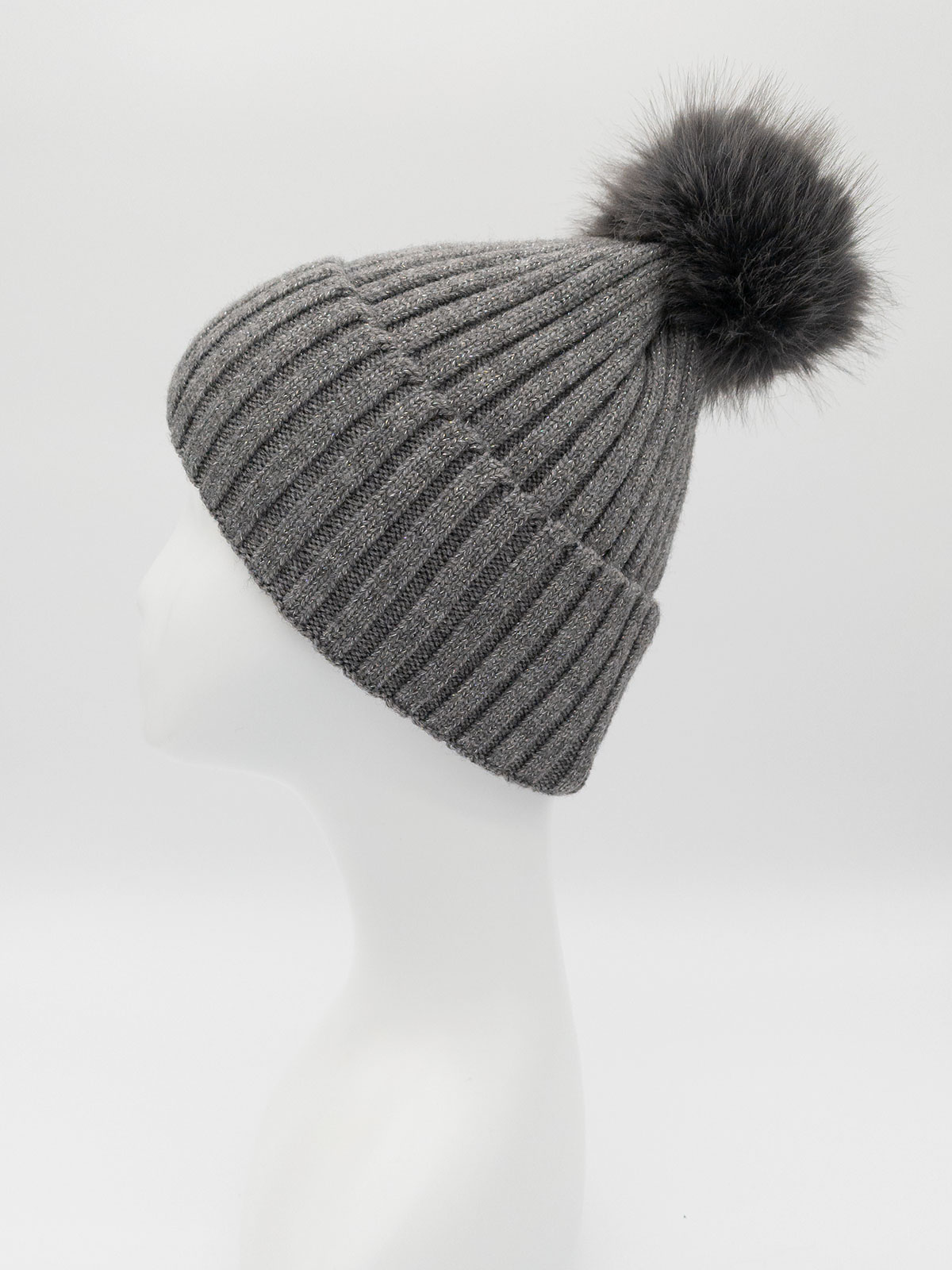 Cappello Invernale Donna Con Pon Pon Elegante Glitterato