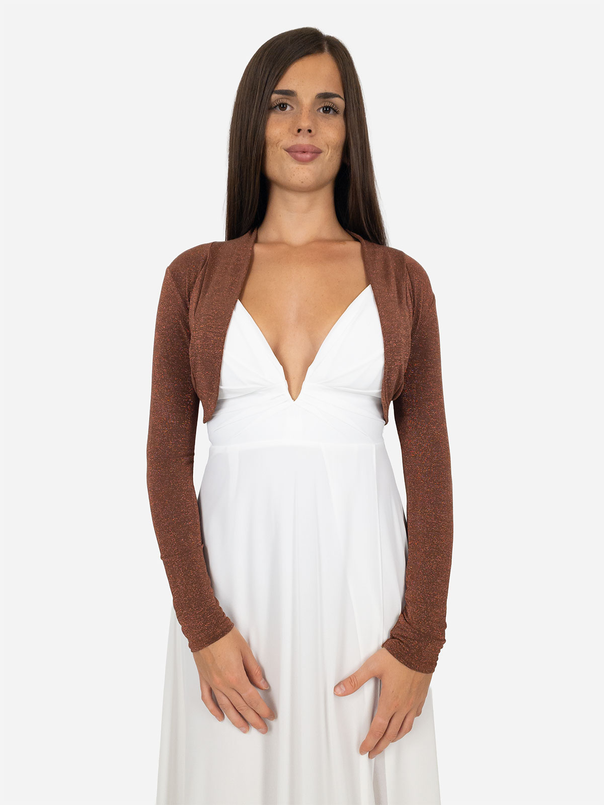 Coprispalle Elegante Corto da cerimonia in Lurex Donna Slim Fit