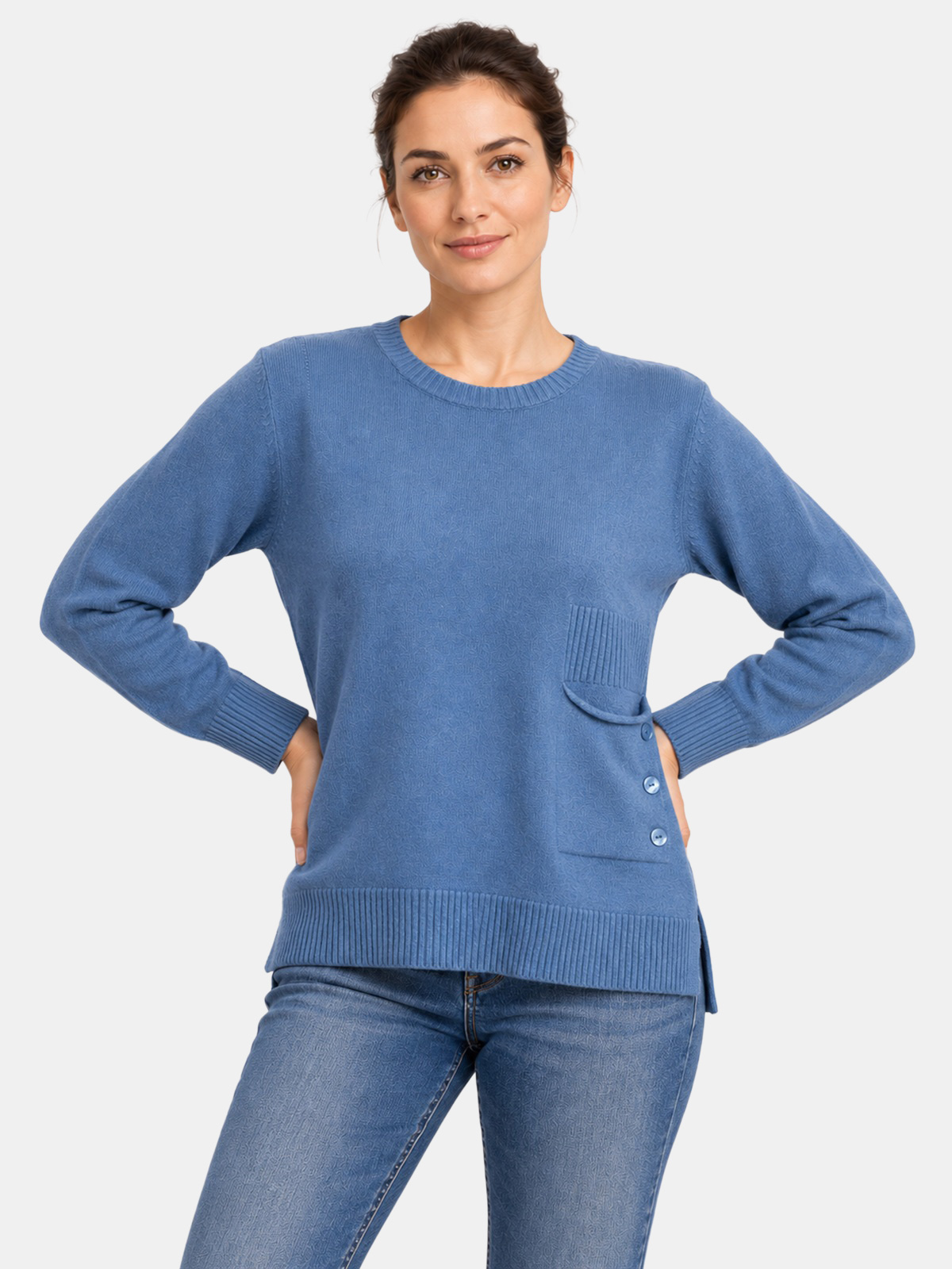 Soft Viscose Sweater with Side Pocket