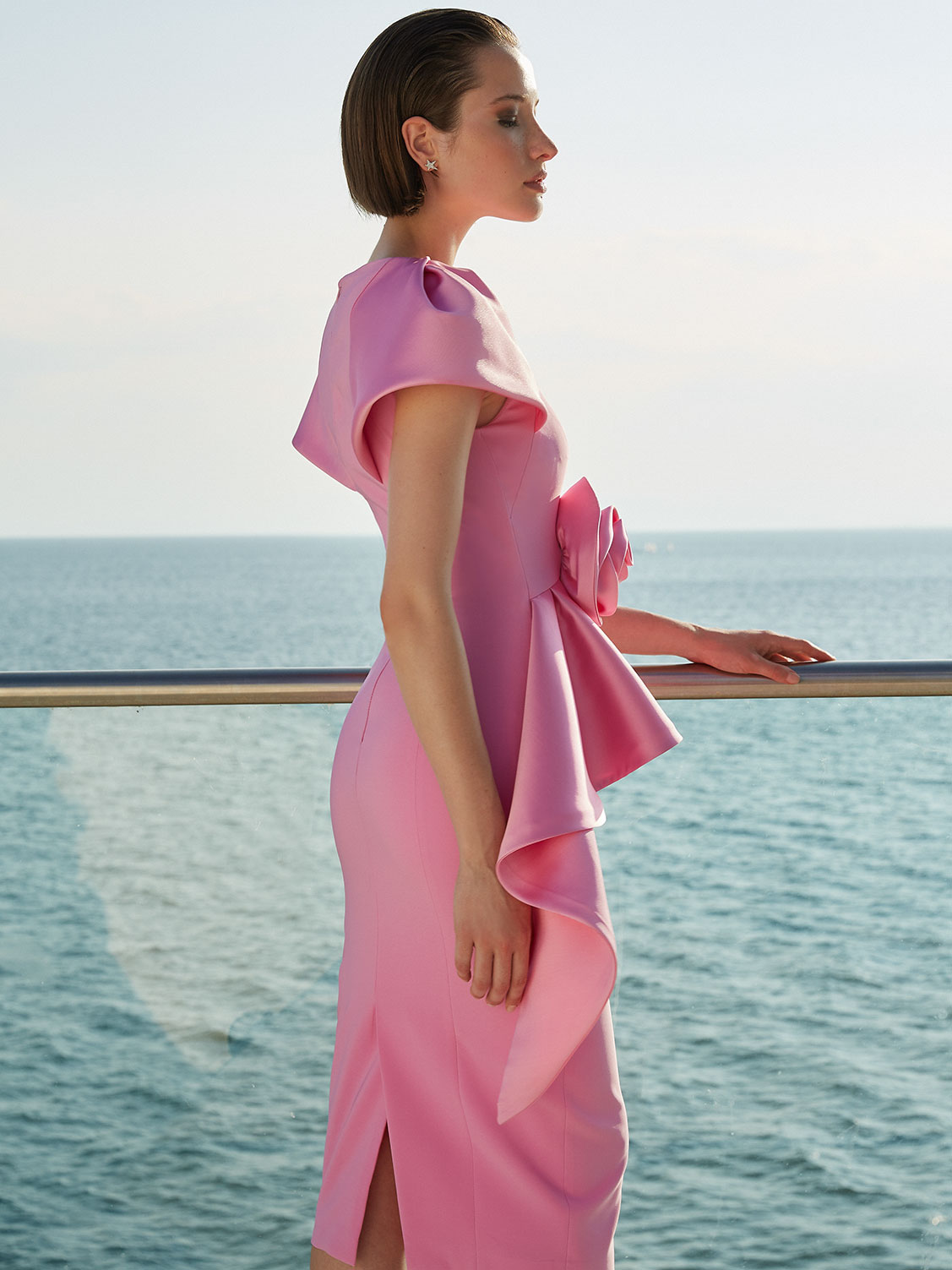 Tubino Cerimonia Elegante Donna Corto Mamma Della Sposa O Sposo