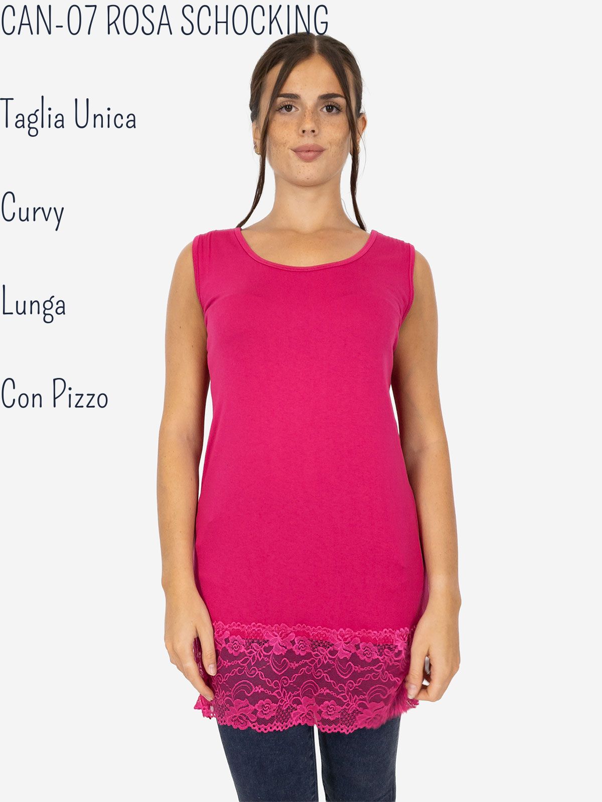 Canotta Lunga Curvy con Pizzo per Donna – Morbida e Comoda