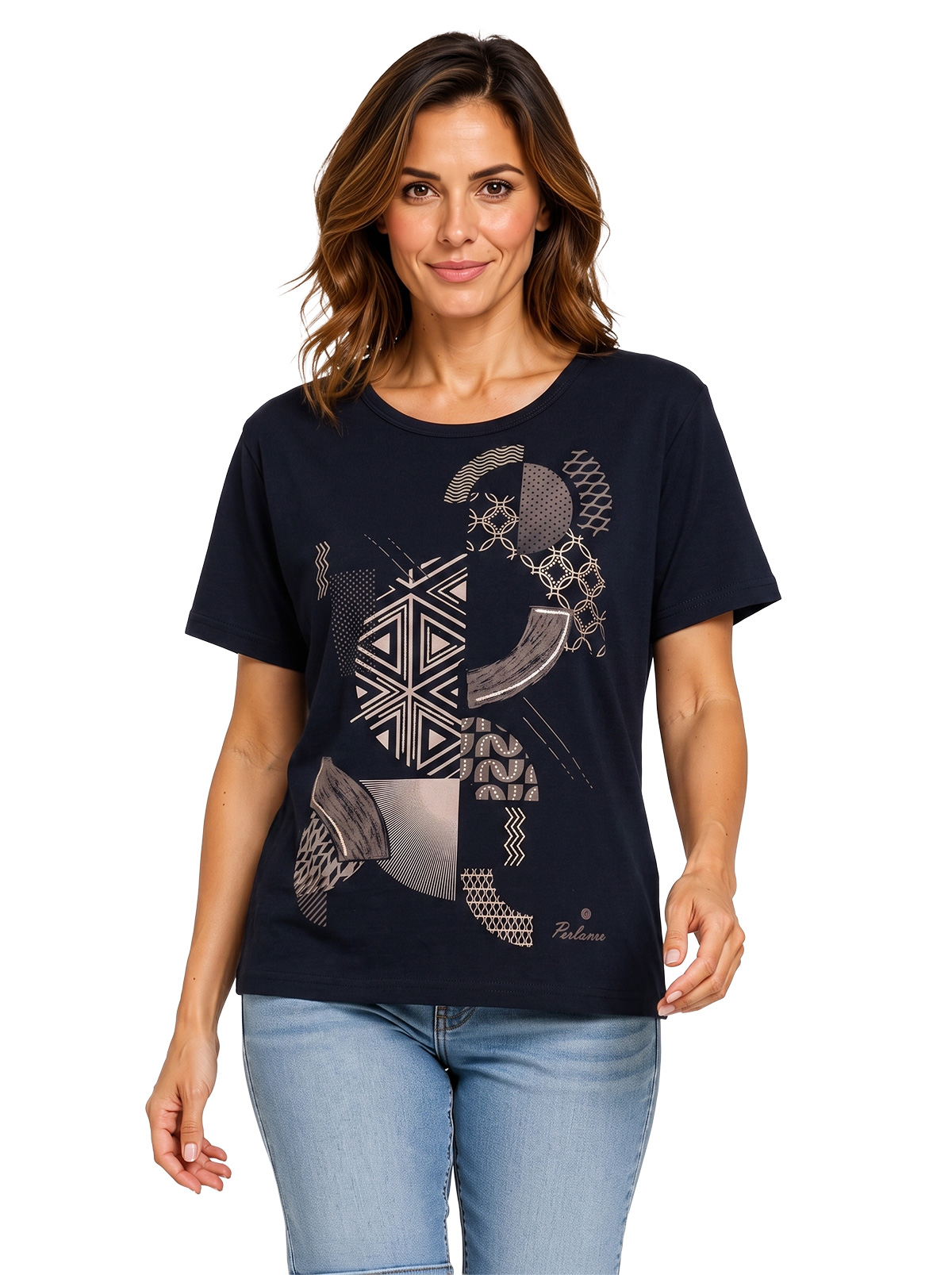 Women's Made in Italy 100% Cotton T-Shirt with Print E110