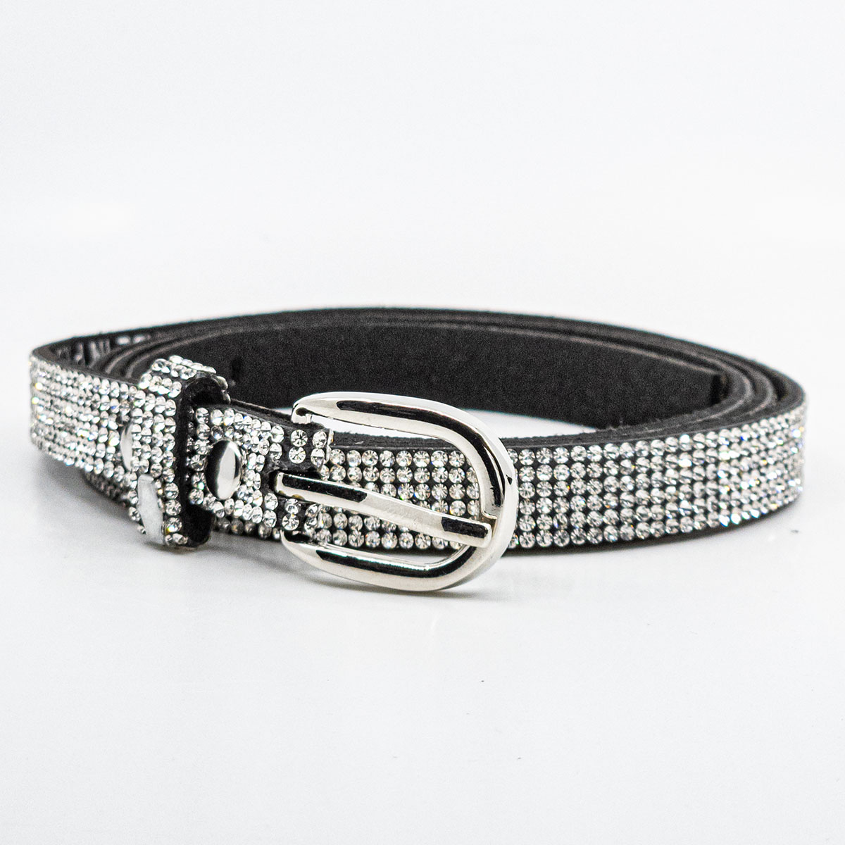 STRABELLO Cintura con Strass Accessorio Argento Donna 6 File di Strass