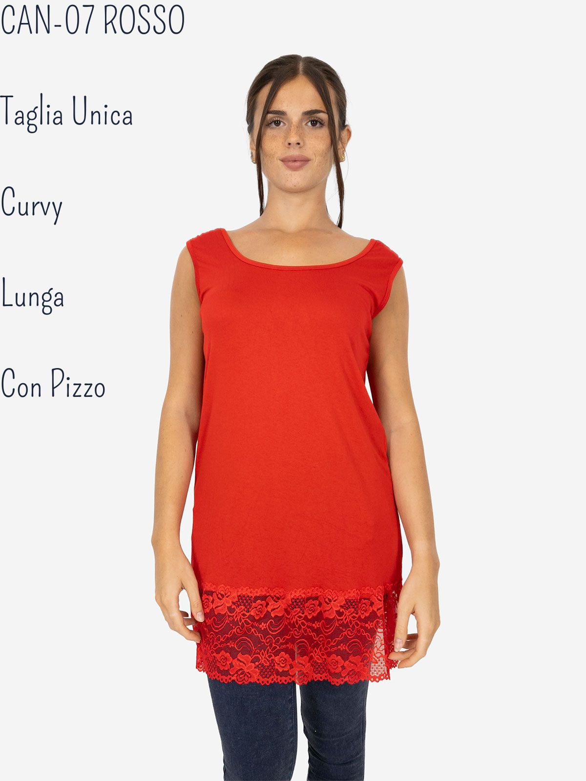 Canotta Lunga Curvy con Pizzo per Donna – Morbida e Comoda