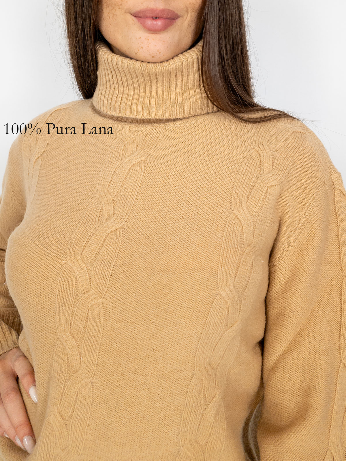 Maglione Donna O-Collo In Tessuto Morbidissimo – Manica Lunga, Slim, Bottoming, Colore Oro Khaki, Taglia M – Casual, Elegante, Regalo Natale - 4
