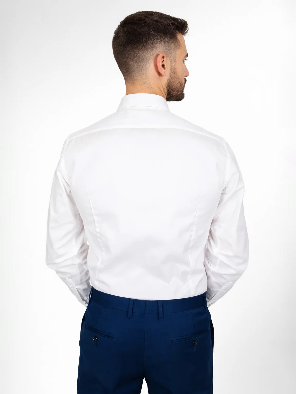 Camicia Uomo Manica Lunga Aderente Colletto | Elegante E Morbida Per Matrimoni E Ufficio | Tessuto Elasticizzato Traspirante