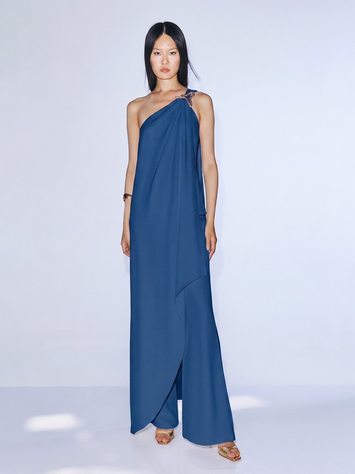Completo Cerimonia Monospalla e Pantalone Flare t4904