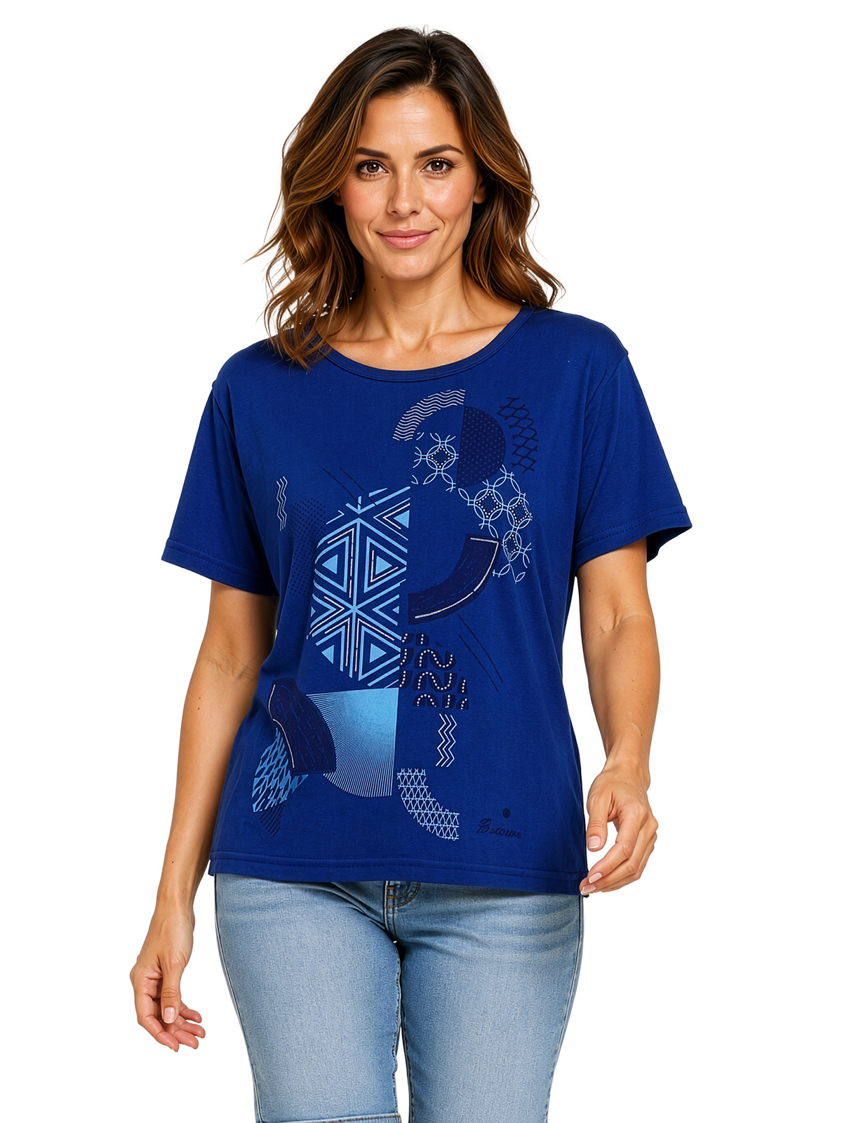 Women's Made in Italy 100% Cotton T-Shirt with Print E110