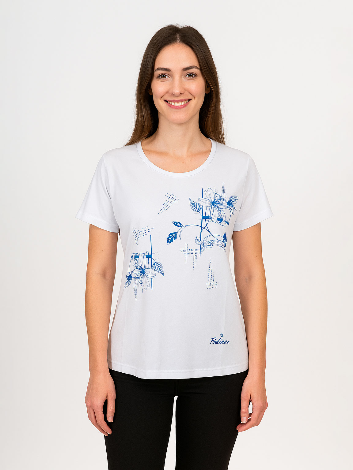 Women’s 100% Cotton T-Shirt with Glitter Print – E102-25