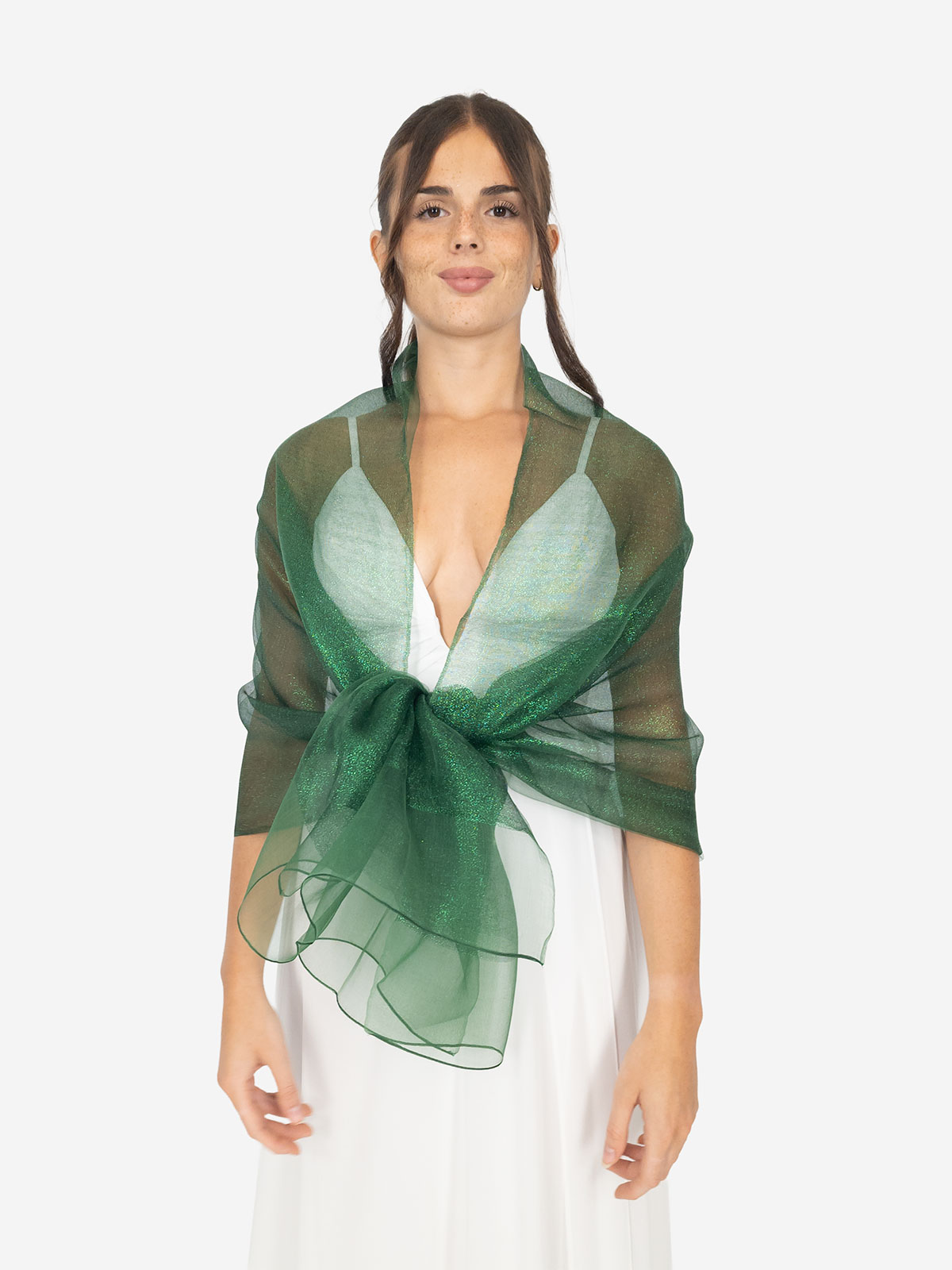 Formal Stole for Women in Silk and Lurex – Elegant Double Layer