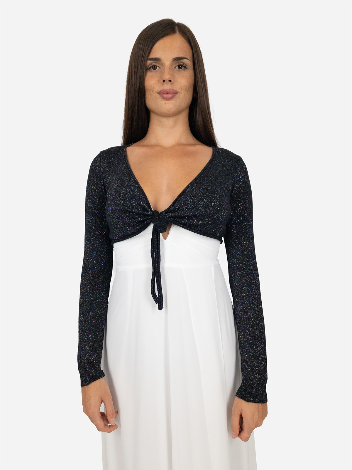 long sleeve high neck formal dress Ballbella Dusty Blue Long Sleeves Prom Dress Mermaid With Sequins High Neck