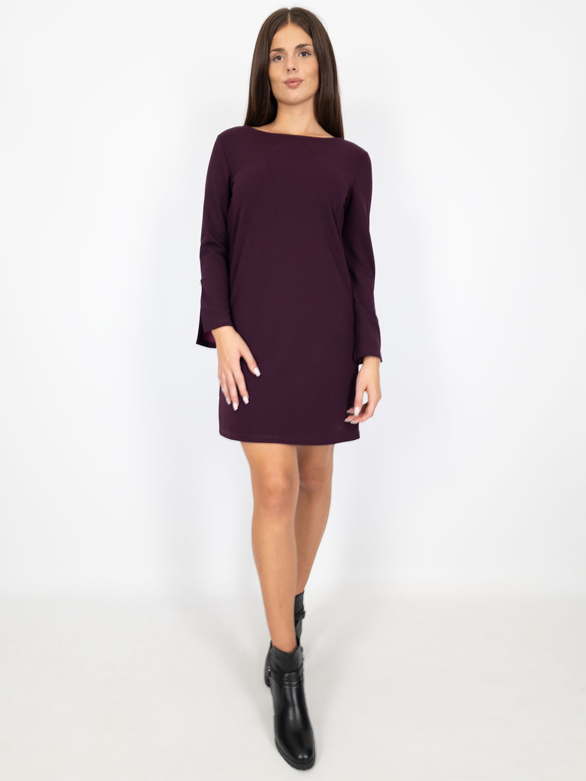 Vestito Corto Donna Manica Lunga Invernale Casual A Tunica