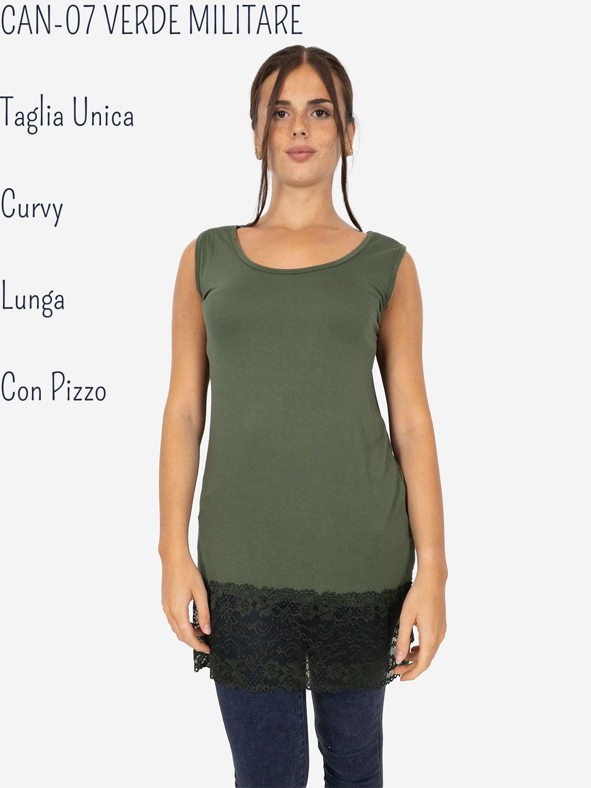 Canotta Lunga Curvy con Pizzo per Donna – Morbida e Comoda