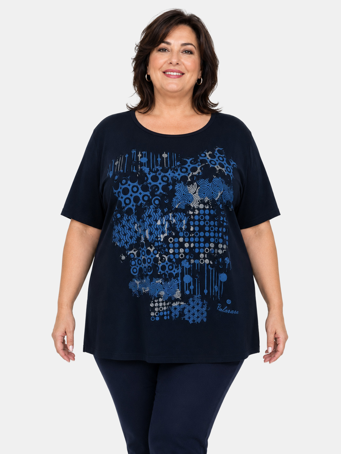 Short-Sleeved Curvy Cotton T-Shirt