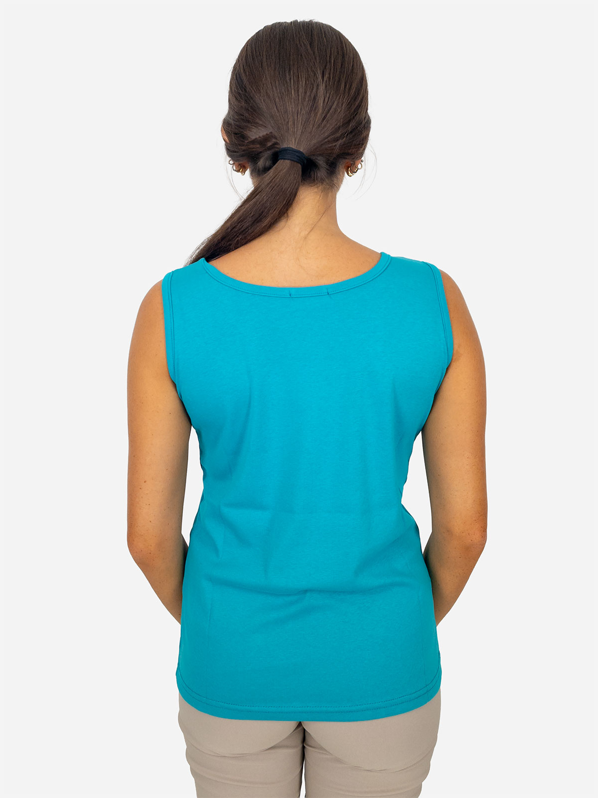 4505 - Canotta Nera Da Corsa Con Reggiseno Integrato, Spalline Regolabili Incrociate Sulla Schiena E Scollo Rotondo