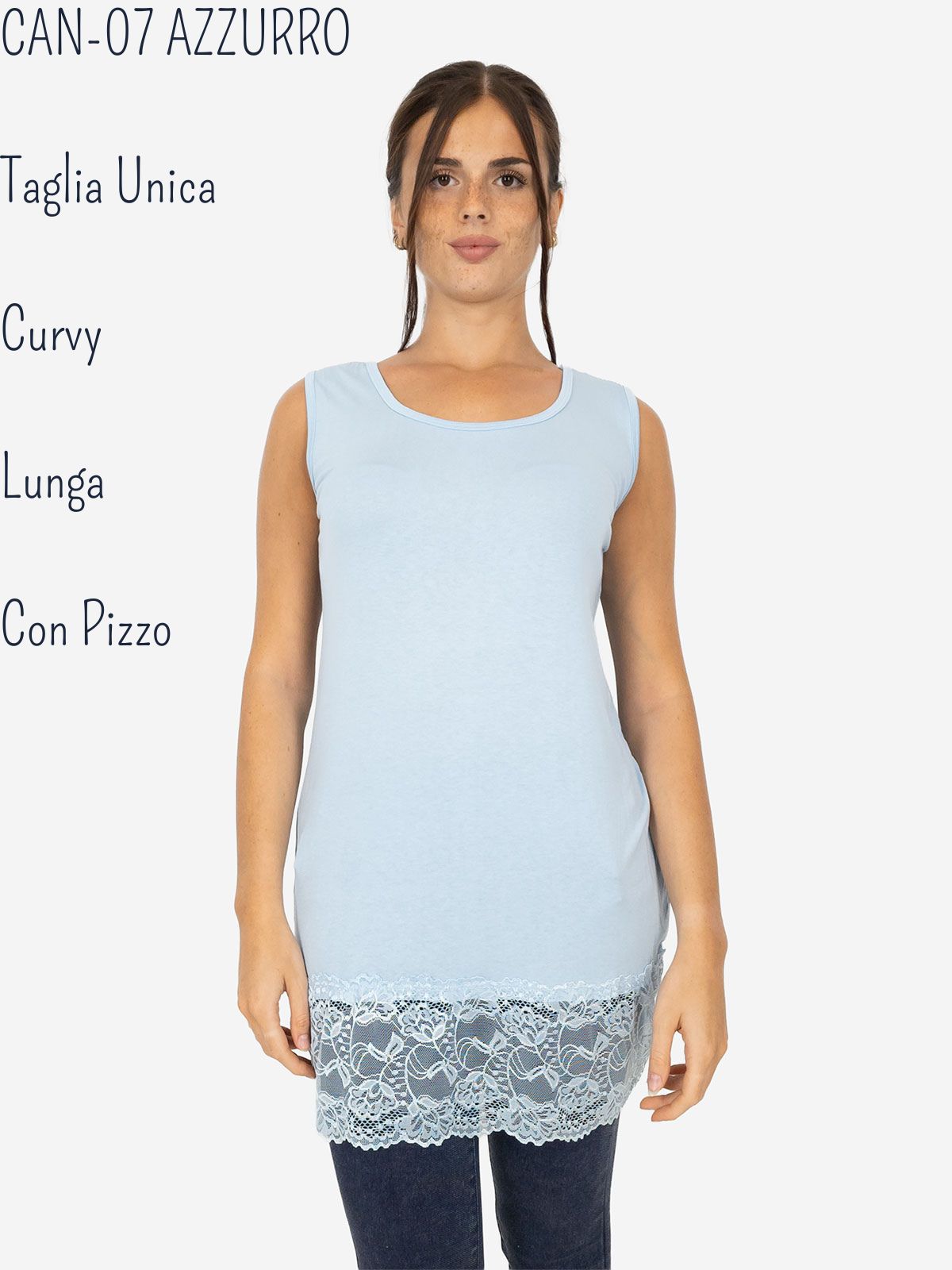 Canotta Lunga Curvy con Pizzo per Donna – Morbida e Comoda