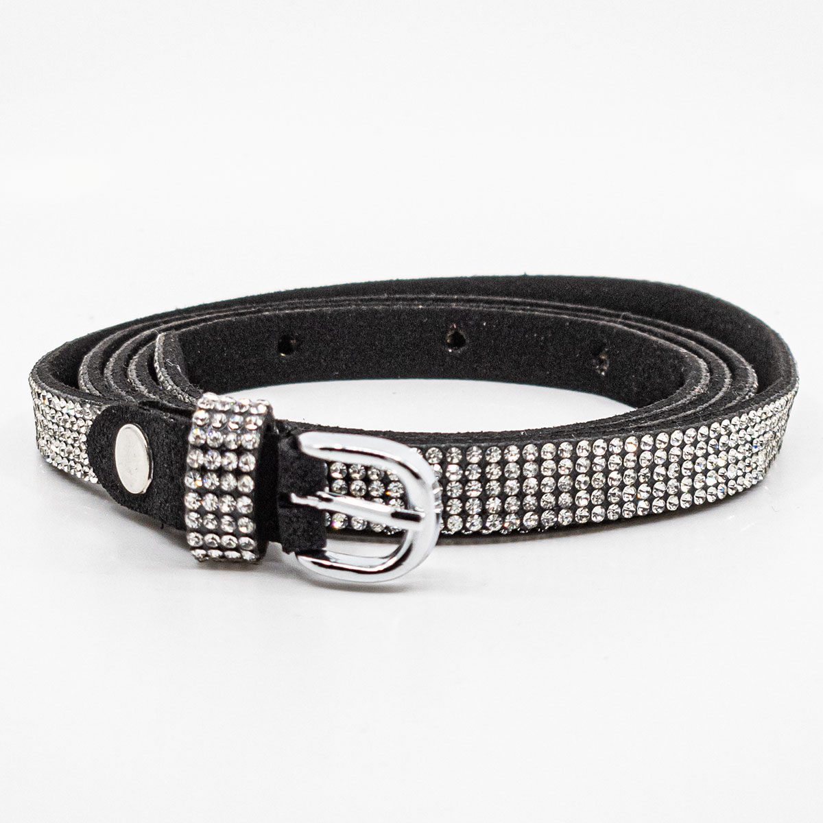 Cintura con Strass Accessorio Argento Donna 5 File di Strass