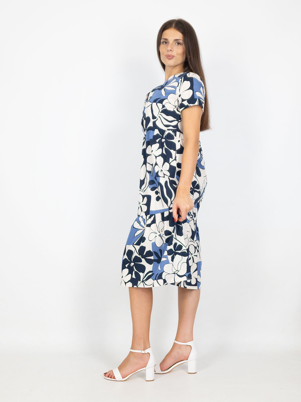 Vestito Donna Estivo A Fiori Da Giorno Casual A Mezza Manica