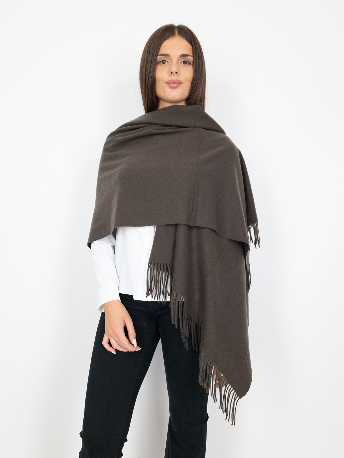 STRABELLO Sciarpa Donna Invernale Lunga Morbida Con Frange In Viscosa