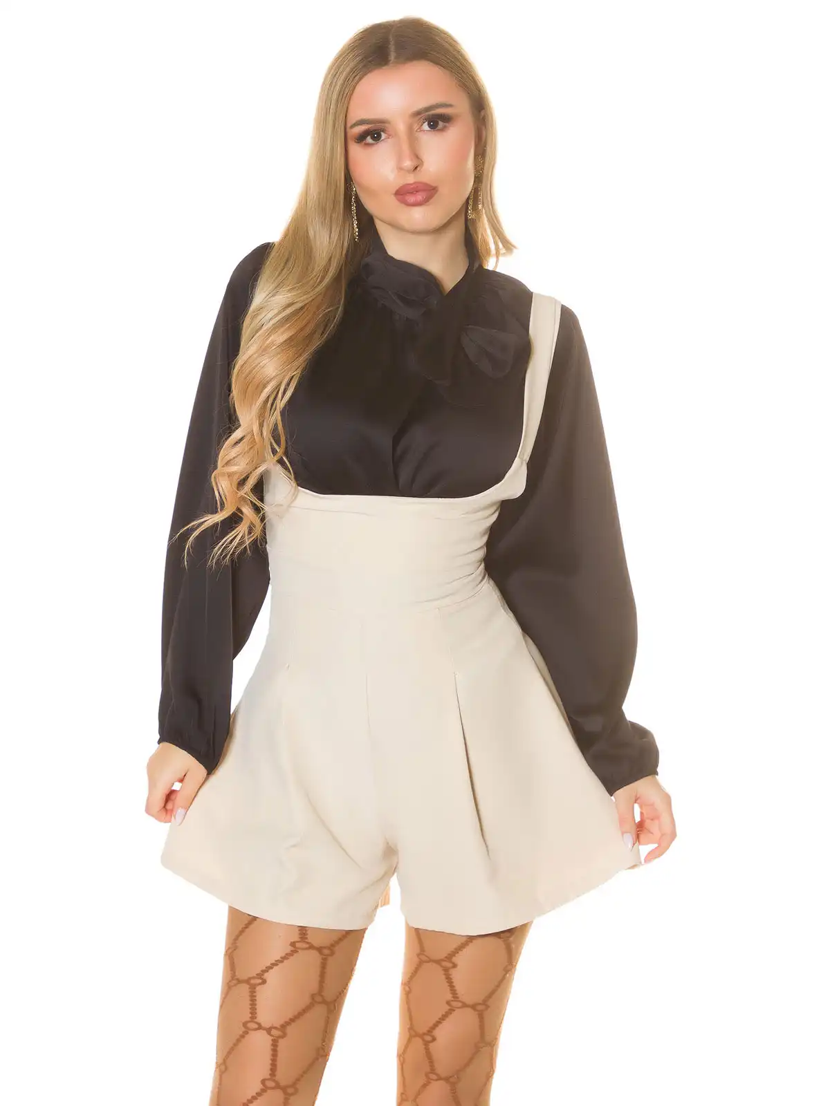 KOUCLA Camicetta Sexy in Raso con Fiocco - Maniche Lunghe Eleganti 0000LT51261