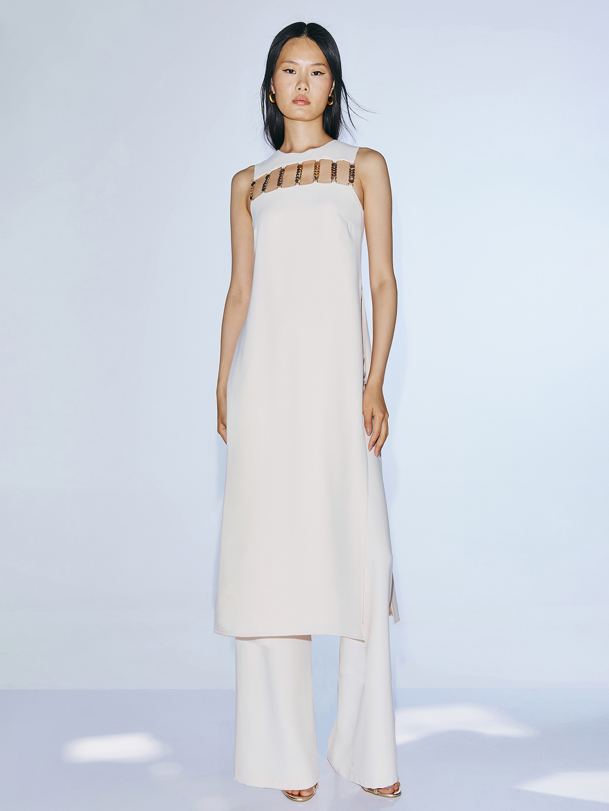 Completo da Cerimonia con Top Lungo e Pantalone Fluido Donna