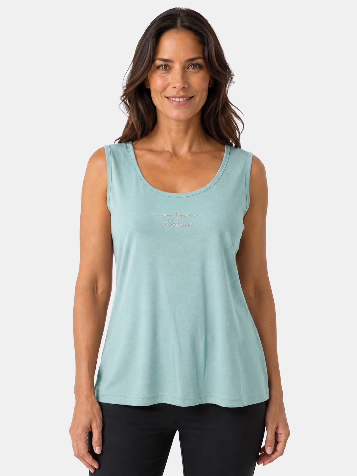 Women's Cotton Tank Top Perlarara with Rhinestones
