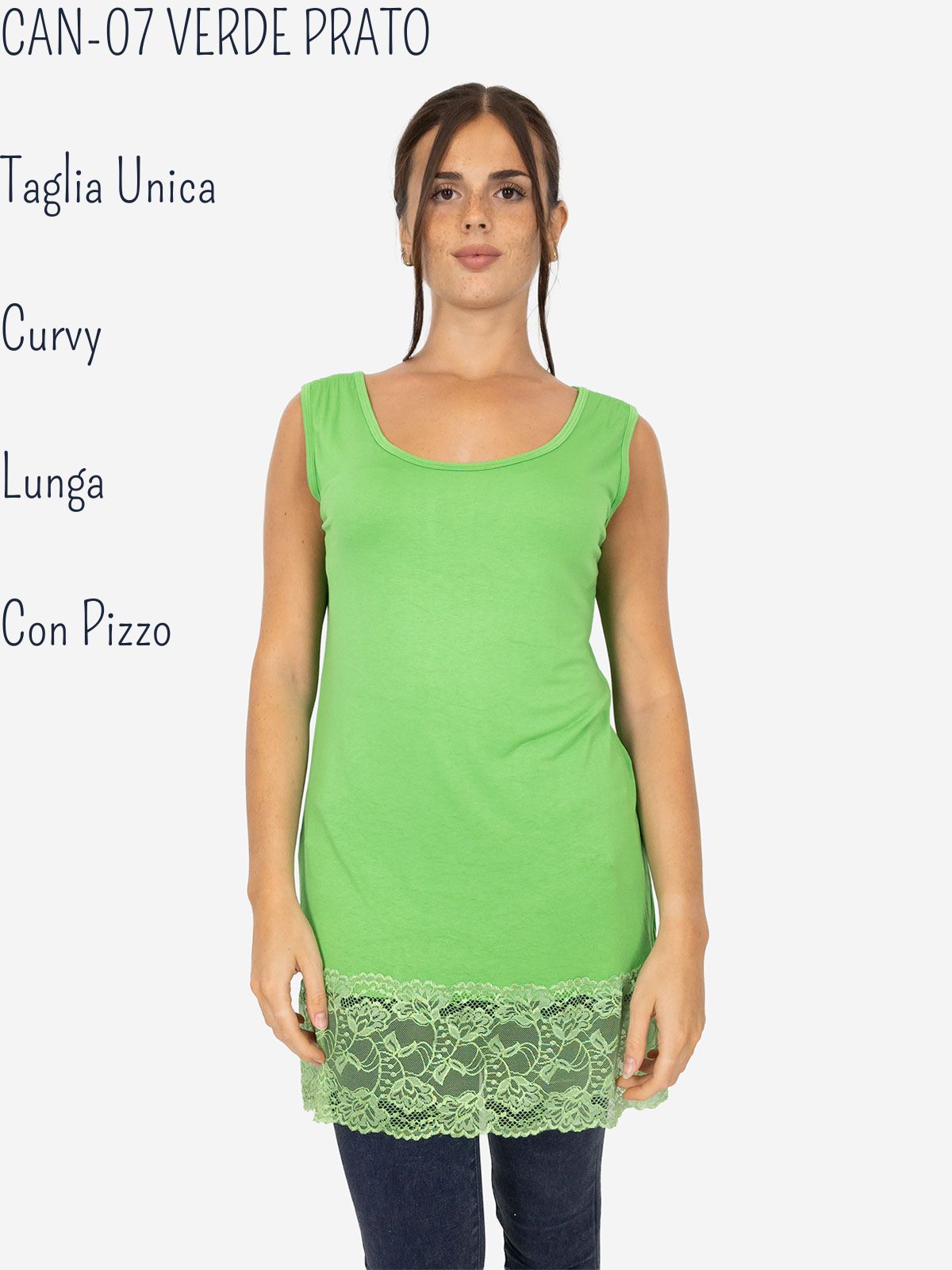 Canotta Lunga Curvy con Pizzo per Donna – Morbida e Comoda