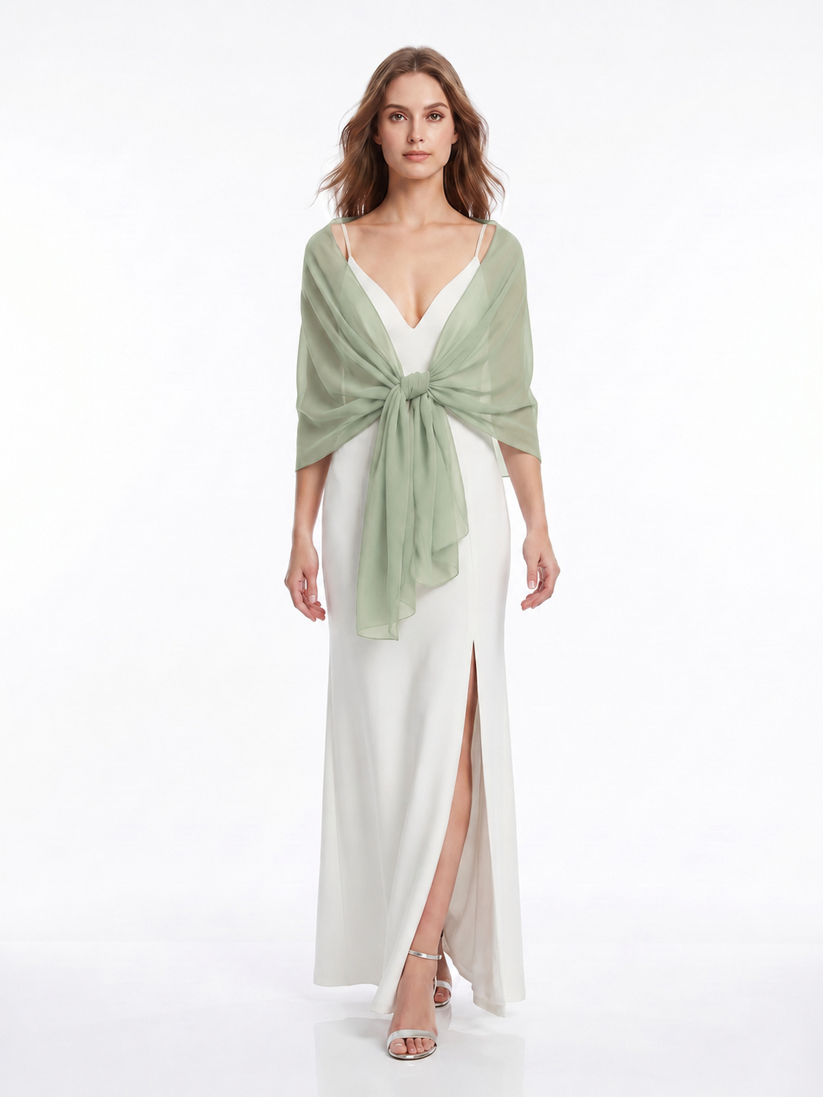 Stola in Chiffon da Cerimonia Tinta Unita Elegante