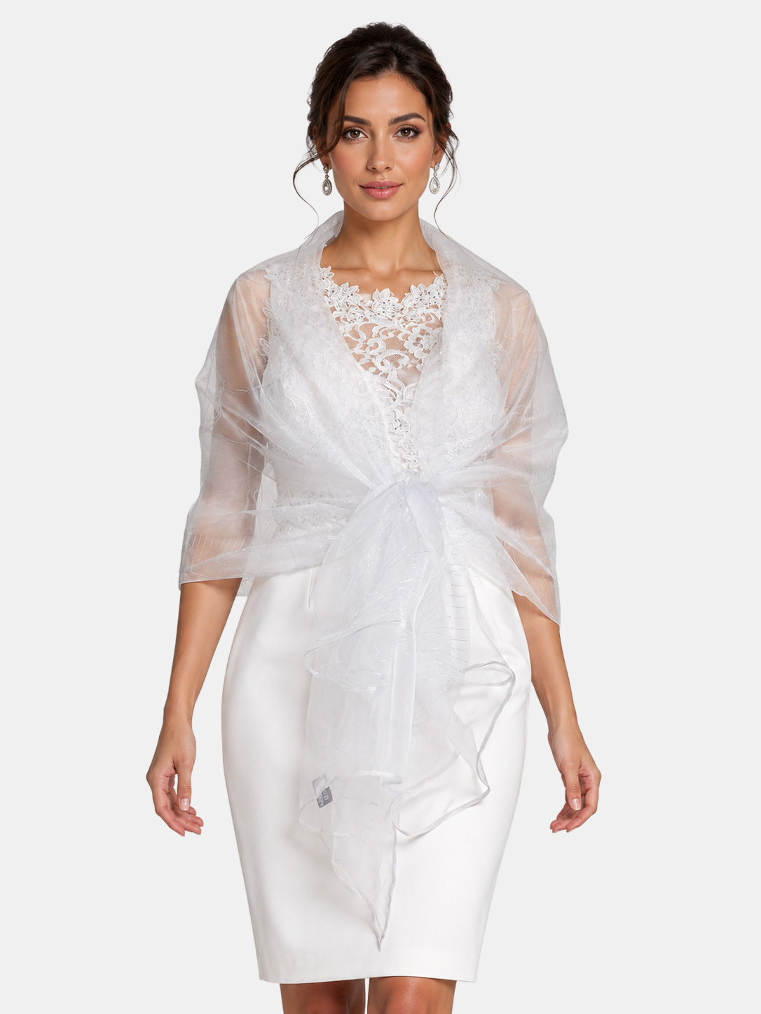 Stola da Cerimonia in Tulle con Fili Glitterati