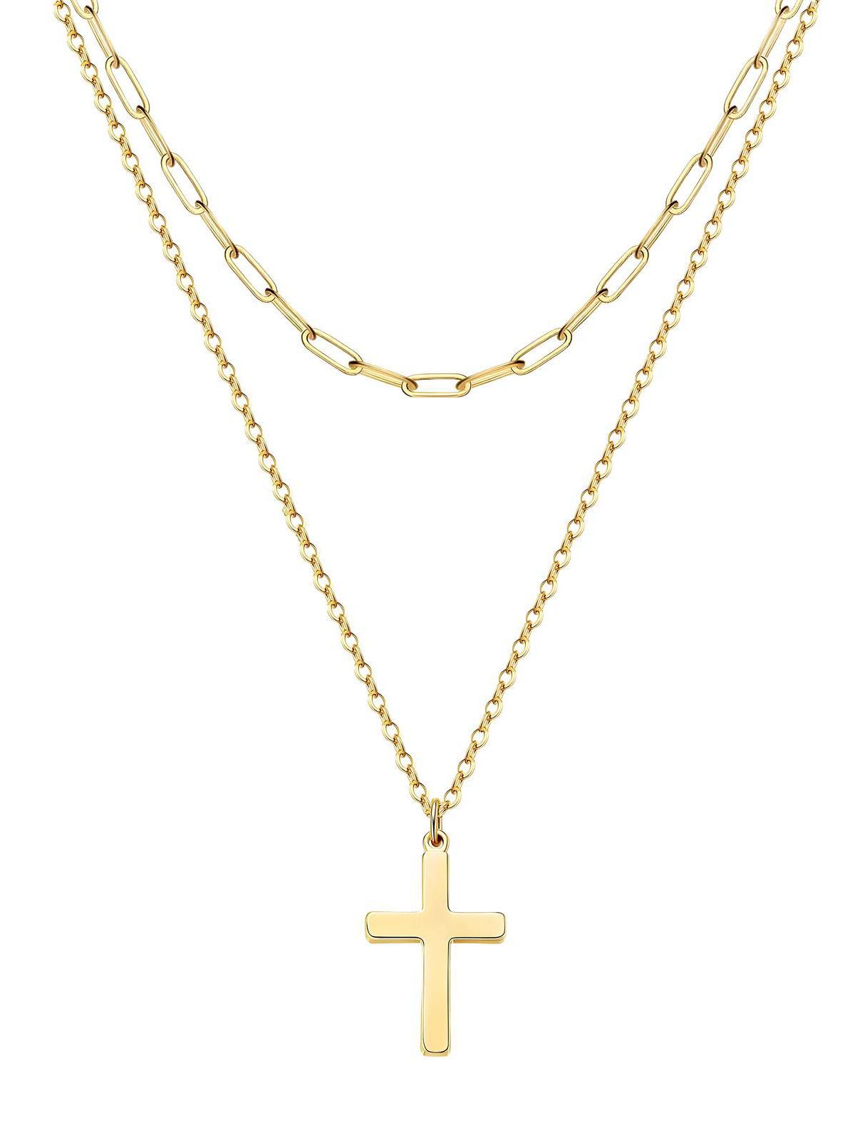 1pc Braccialetto cavigliera a doppio strato placcato in oro 14k con