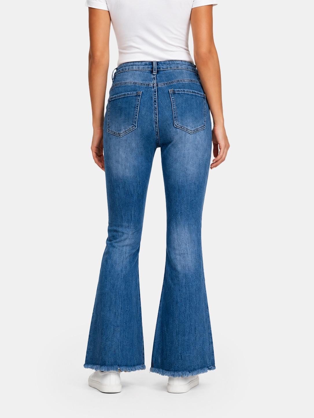 セレクトa Fringed Cropped Flare Jeans 3D-1356