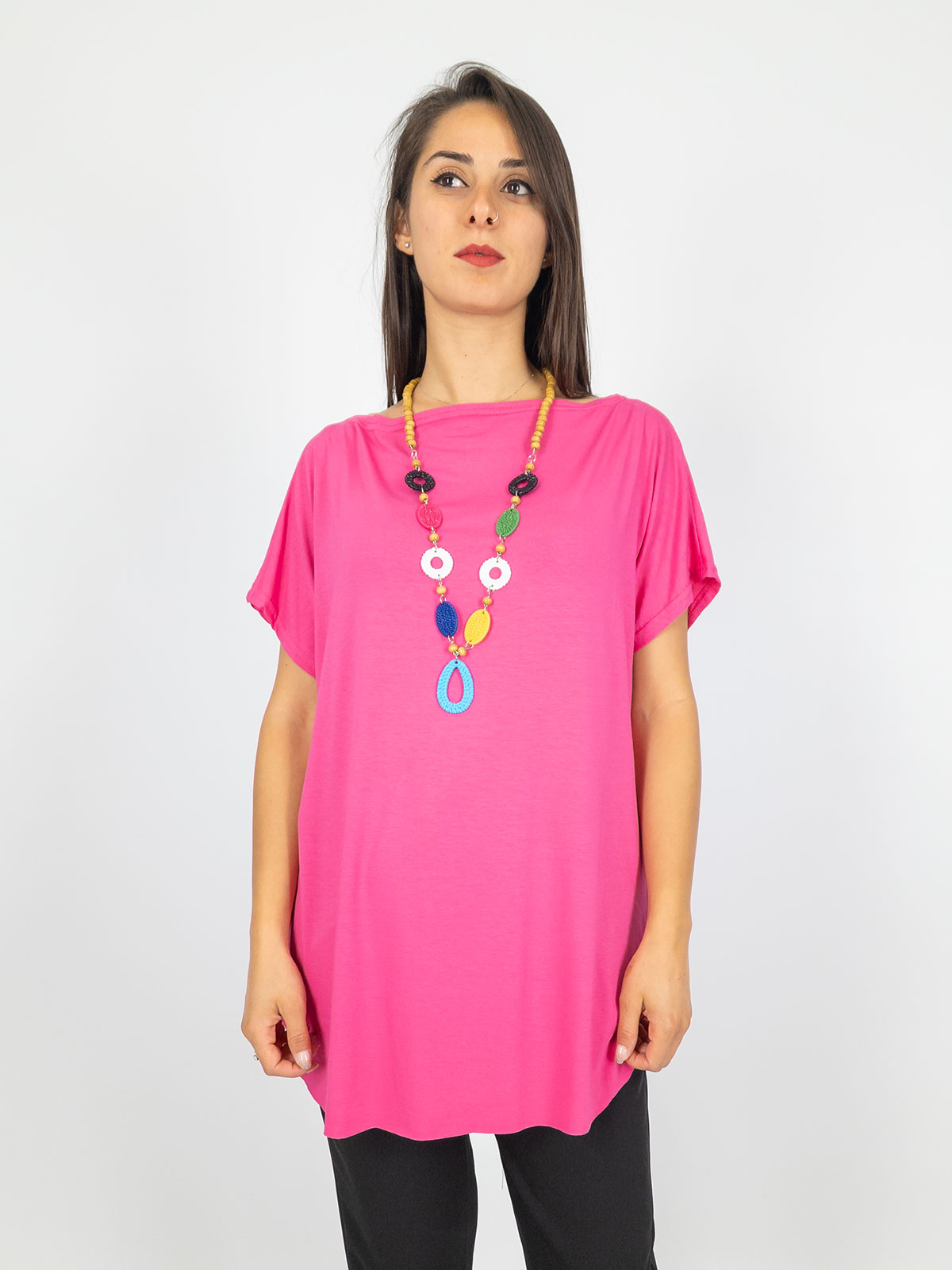 BLUE JOINT T-shirt Donna In Viscosa Basic Oversize Mezze Maniche