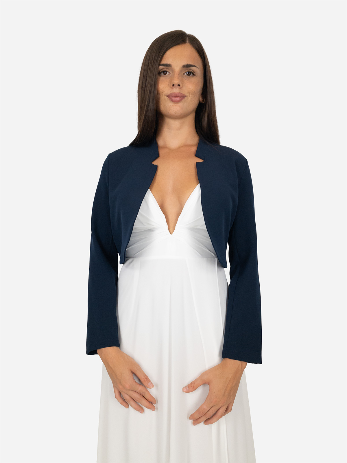 Elegant short bolero jacket with long sleeves for formal occasions