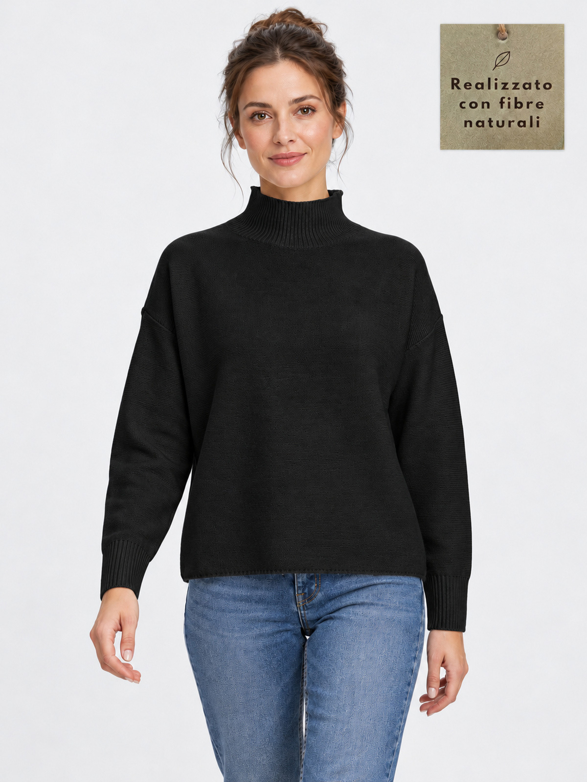 Roll Neck Jumper in 100% Combed Virgin Wool