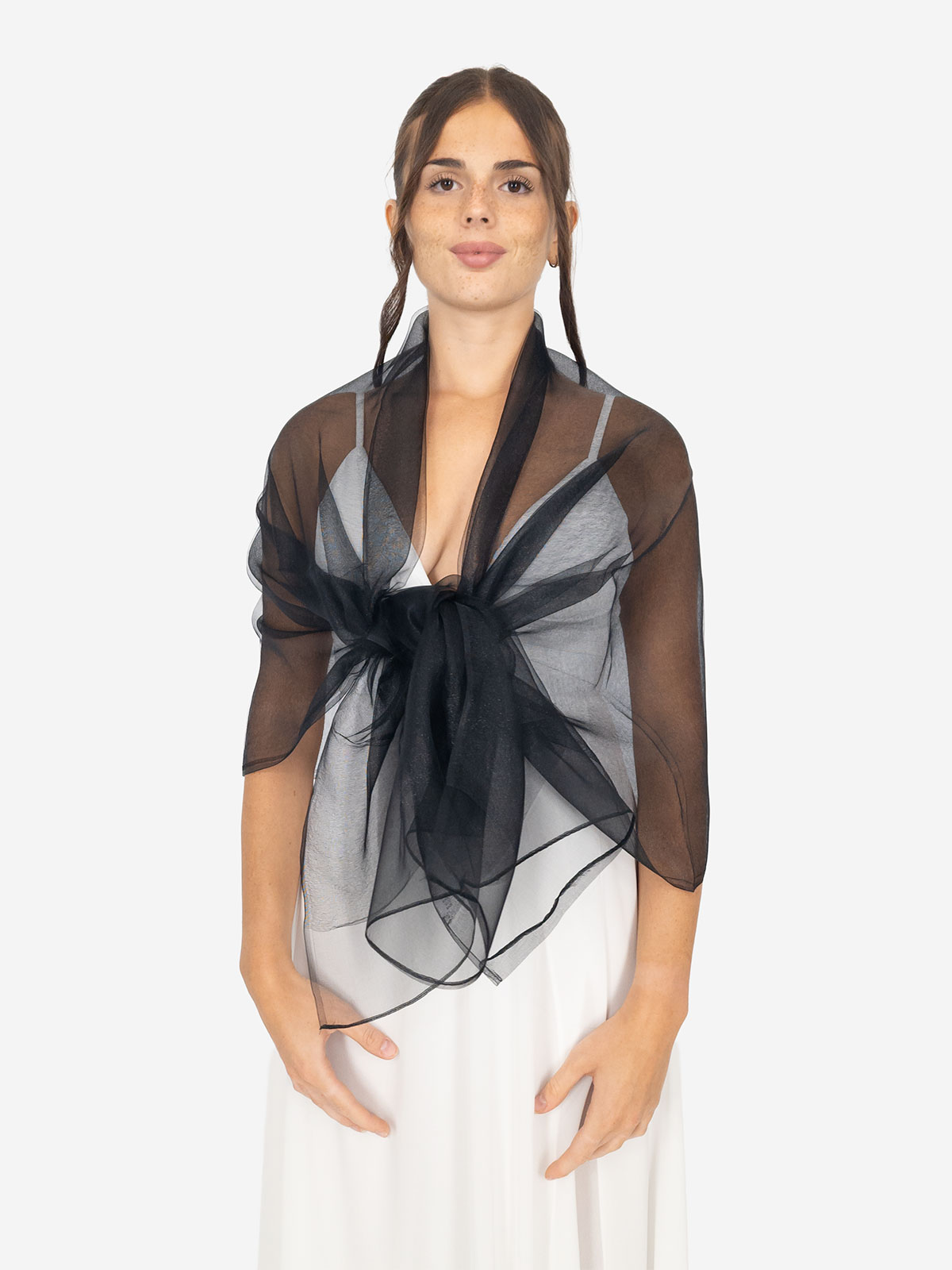 Stola elegante da cerimonia in seta e lurex