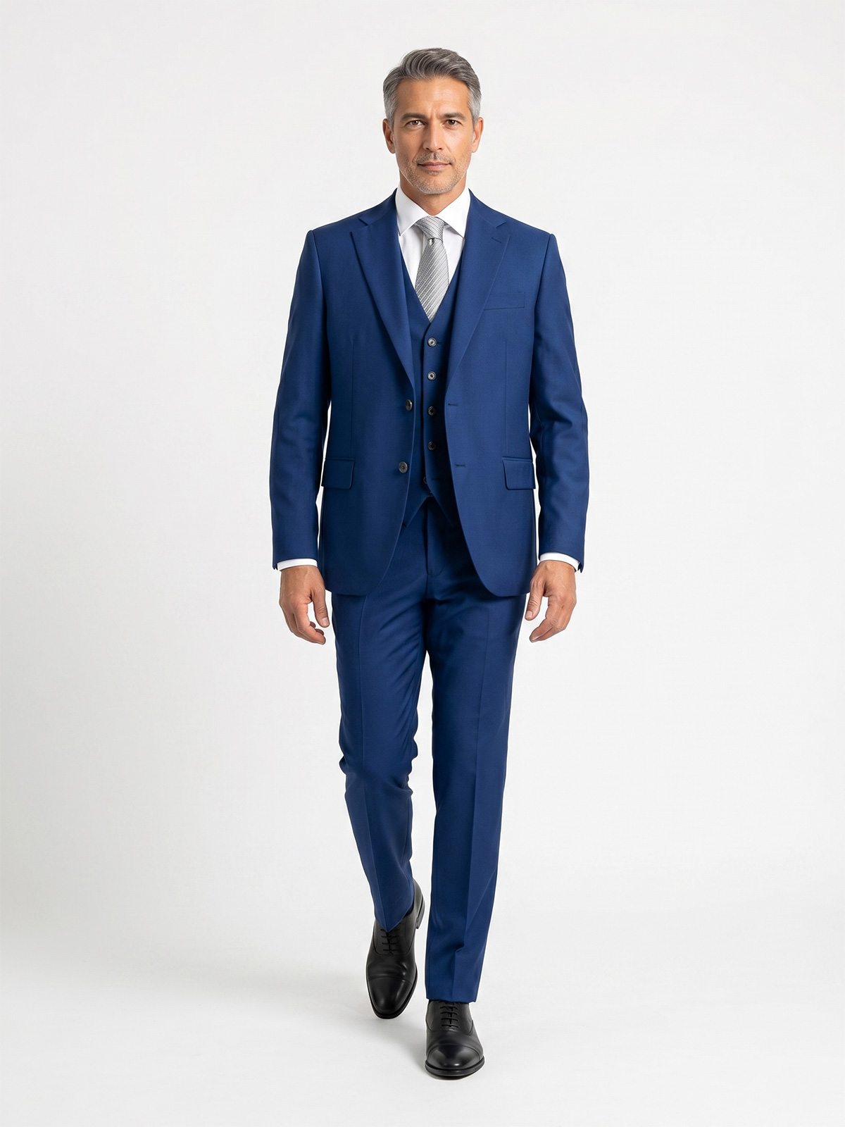 Men's 3-Piece Light Blue Suit in Super 120's Zignone Wool ELE10050-D6