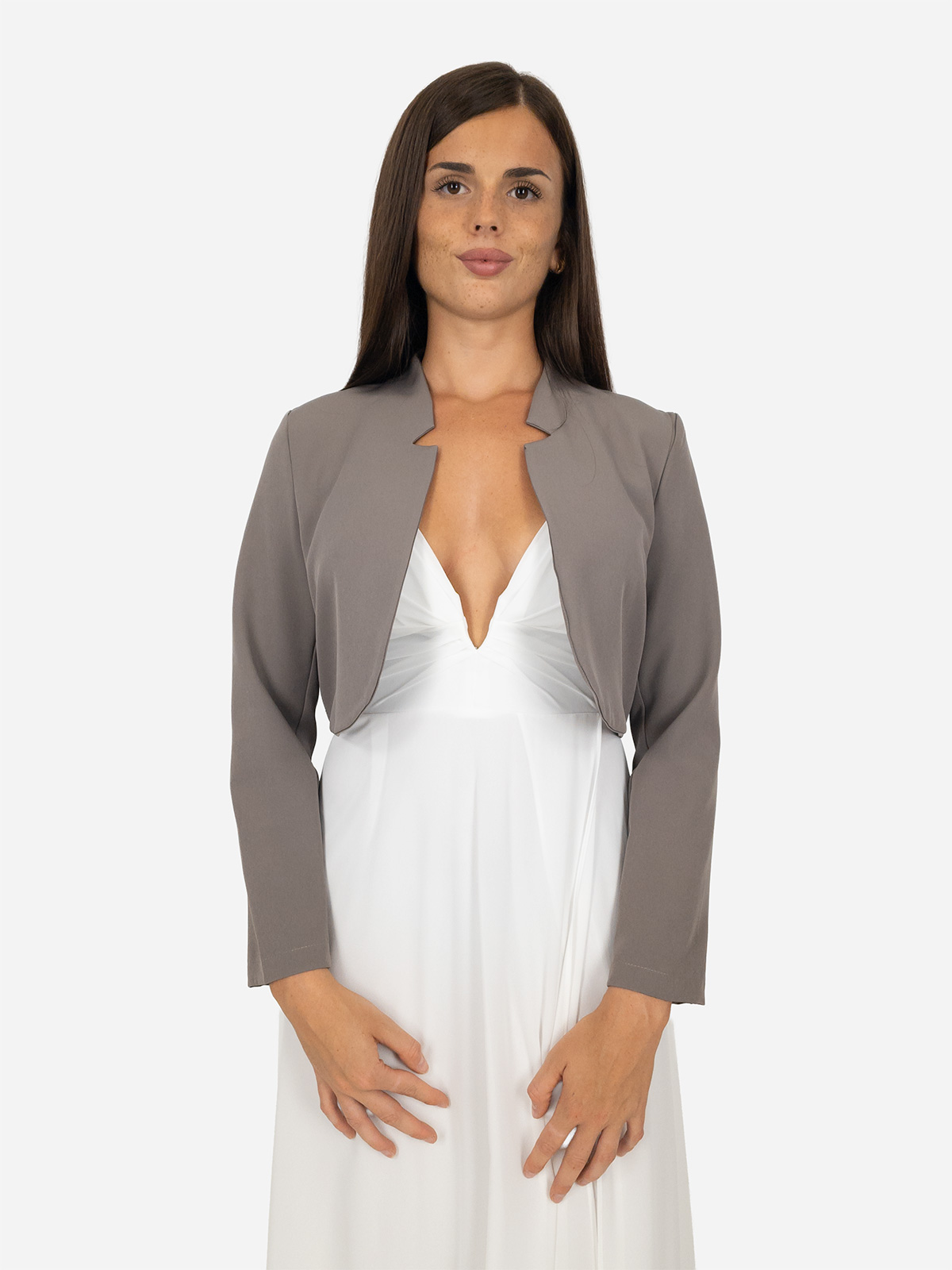 Elegant short bolero jacket with long sleeves for formal occasions