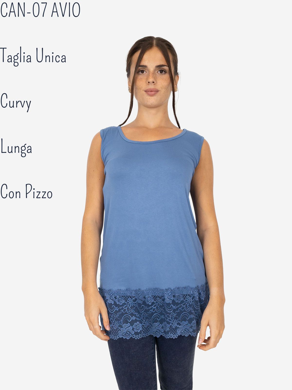 Canotta Lunga Curvy con Pizzo per Donna – Morbida e Comoda