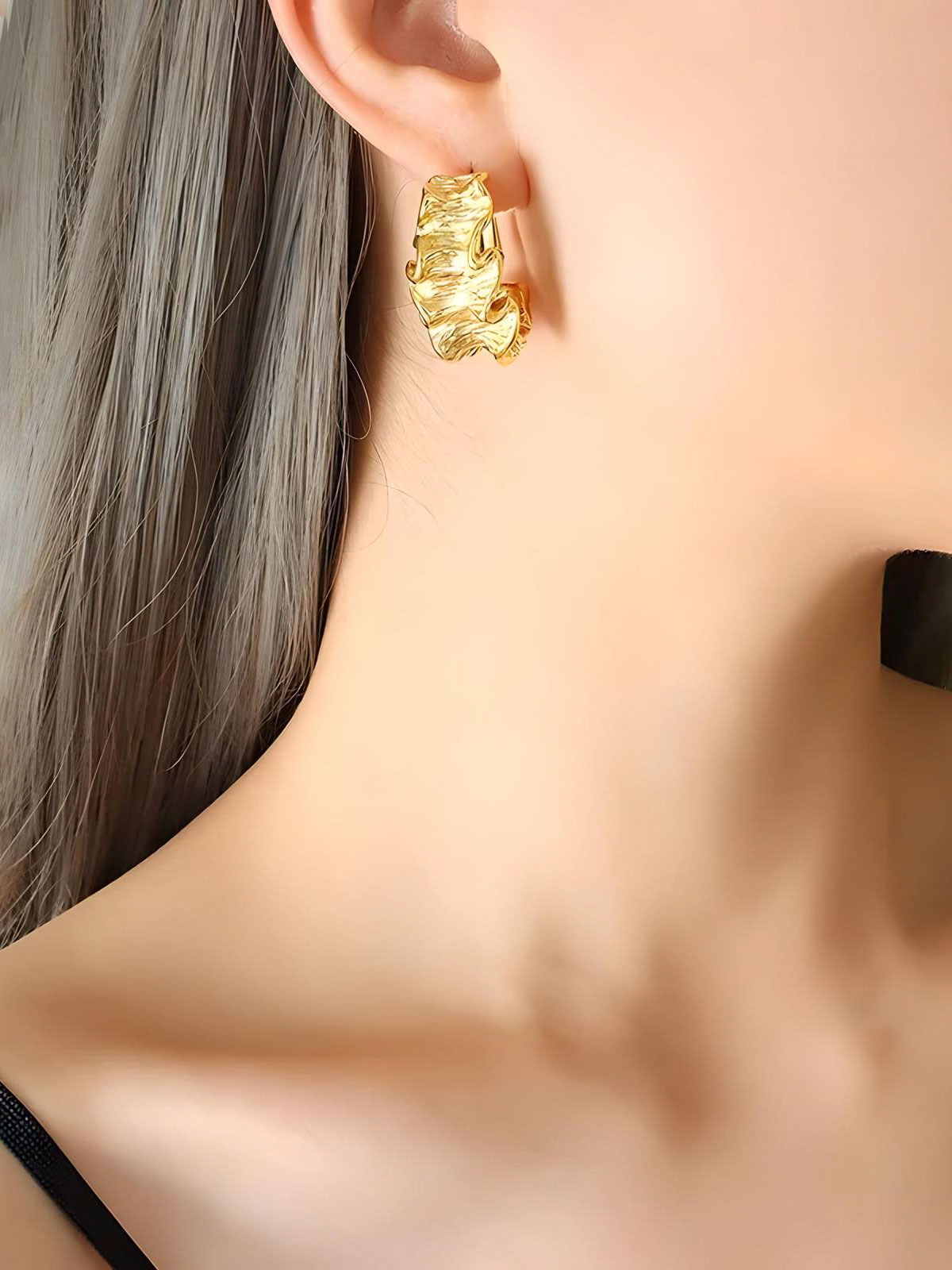 Orecchini a Cerchio Placcati Oro 18K 