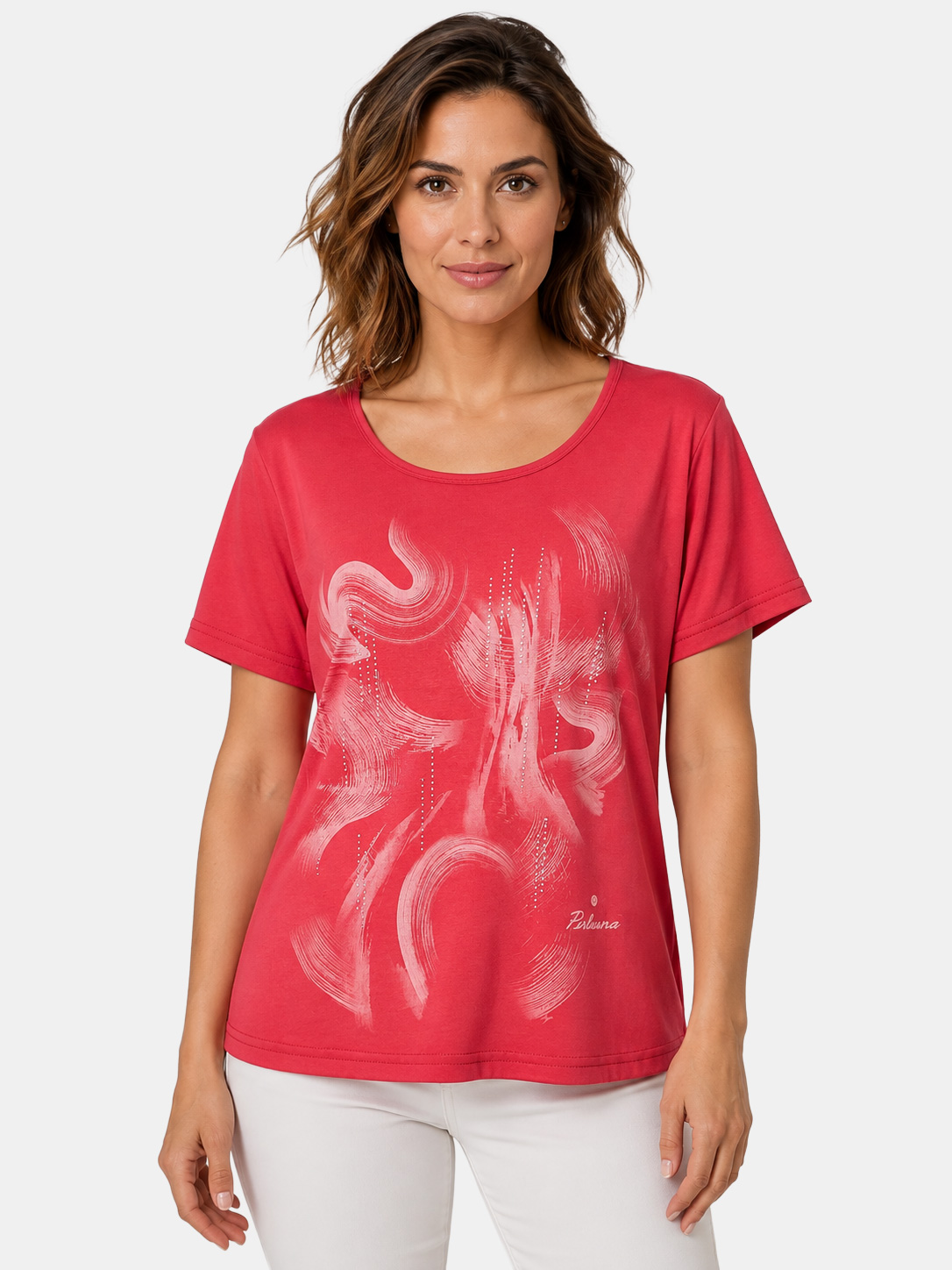 Women's Short-Sleeve 100% Cotton T-Shirt Made in Italy E120