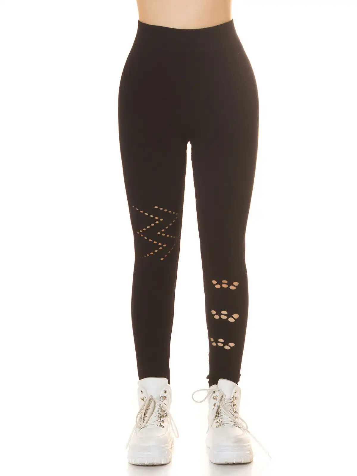 Leggings Sexy Vita Alta con Ritagli – Modello 0000K-19