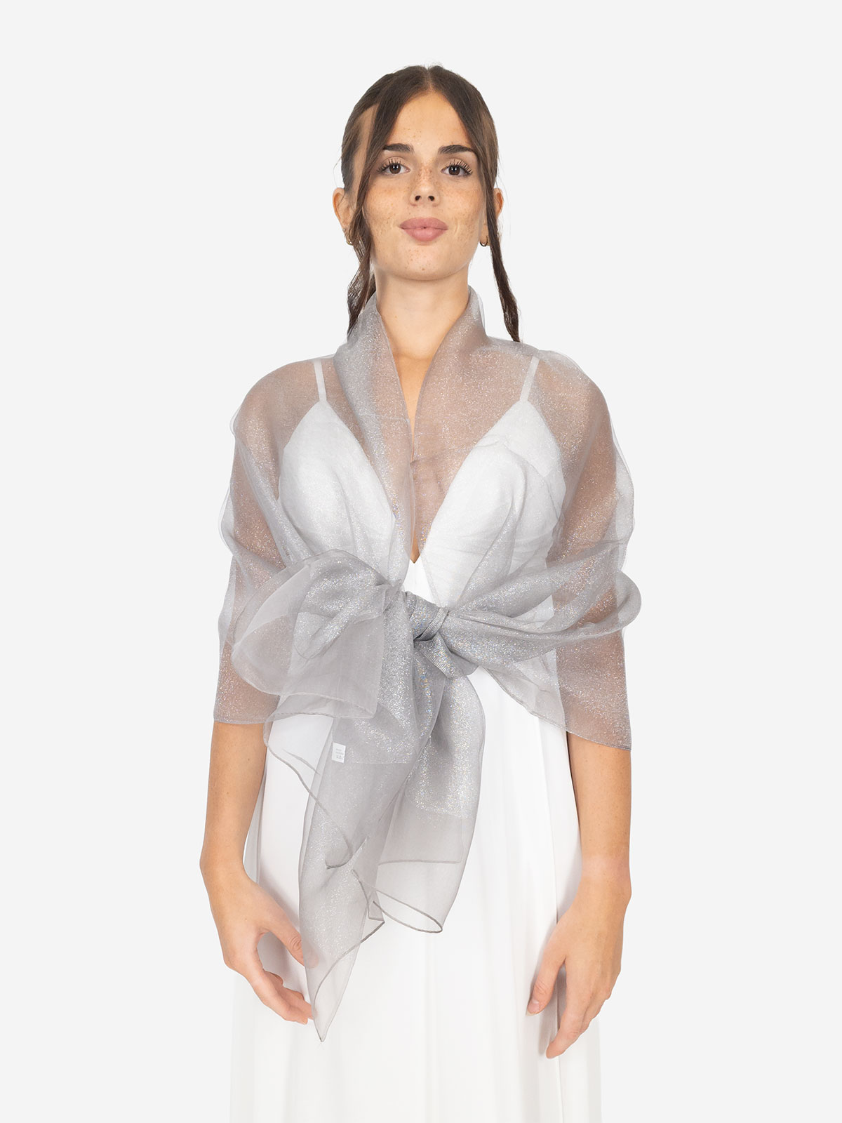 Formal Stole for Women in Silk and Lurex – Elegant Double Layer